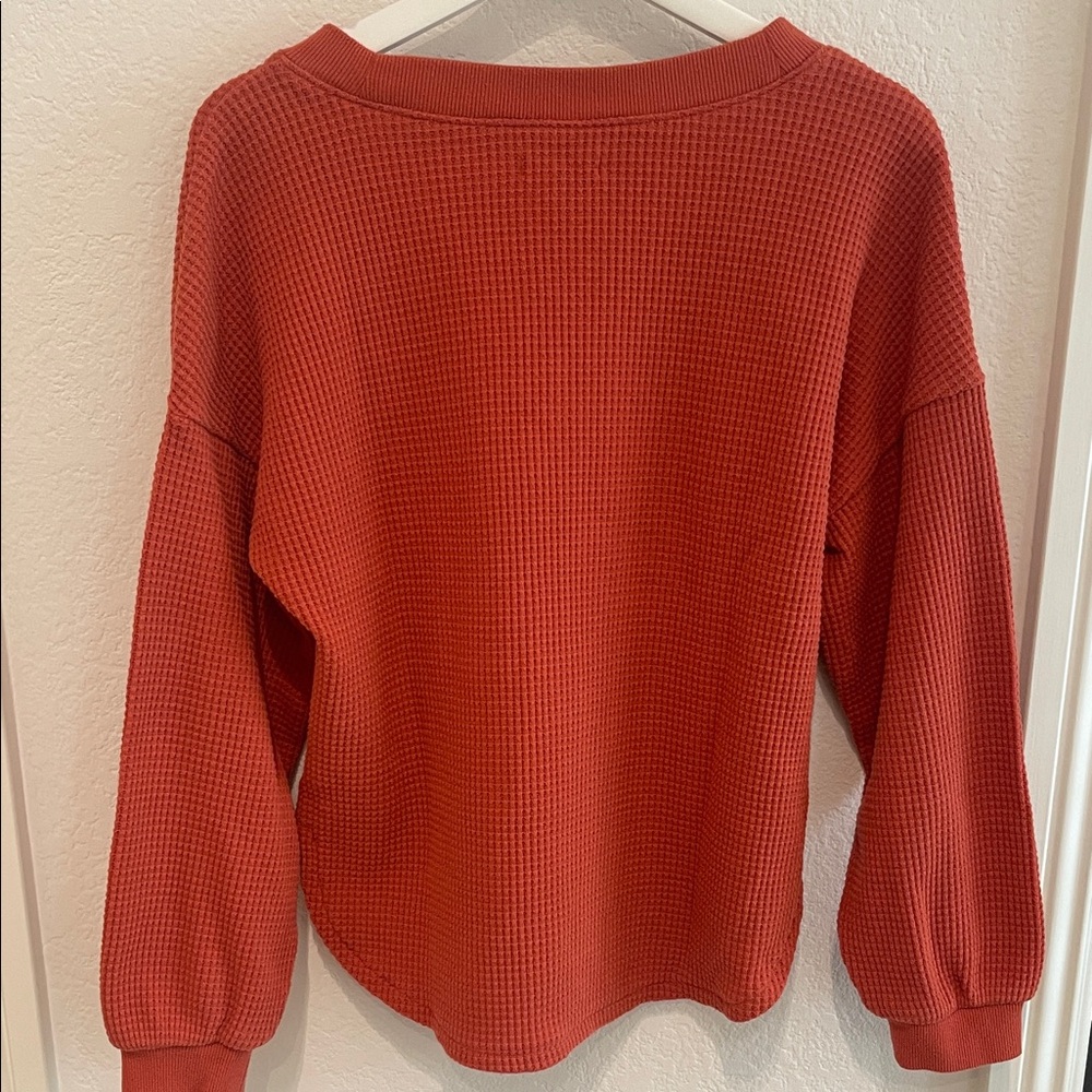 Madewell Southwest Clay Waffle V-Neck - Picture 4 of 4